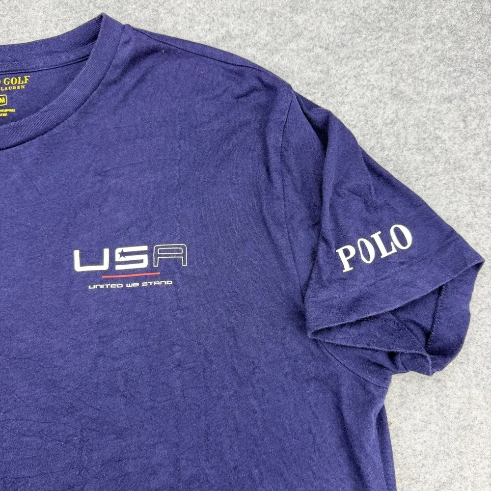 Ryder Cup 2016 Polo Golf Ralph Lauren USA 12 Strong T-Shirt Men’s Medium Navy
